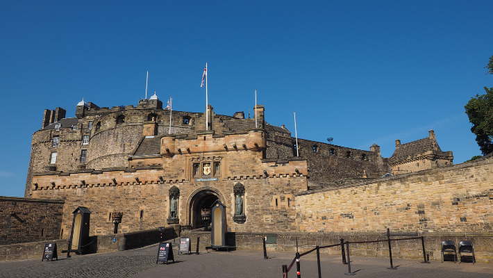 Edinburgh Castle gateway. This is the entrance to the castle from the esplanade.