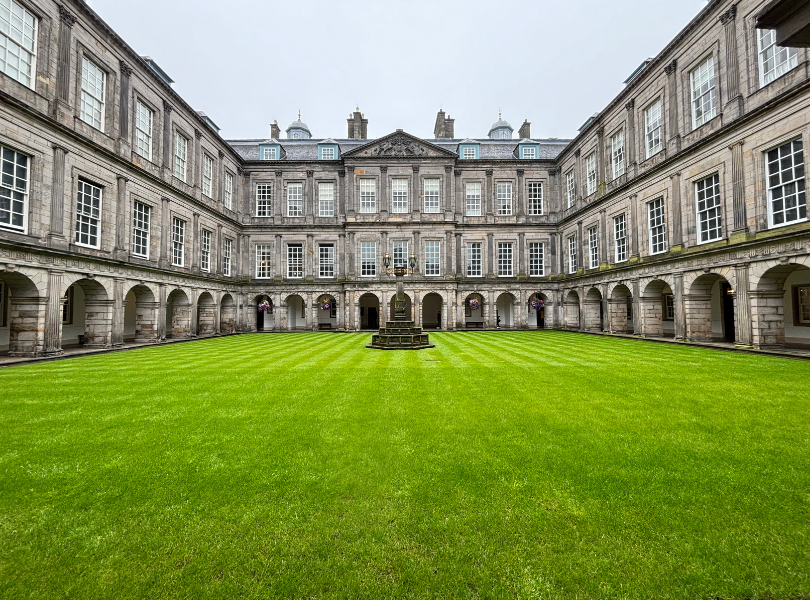 The courtyard of Holyrood Palace