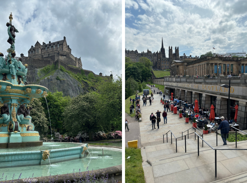 Two scenes of Princes Street Gardens, Edinburgh