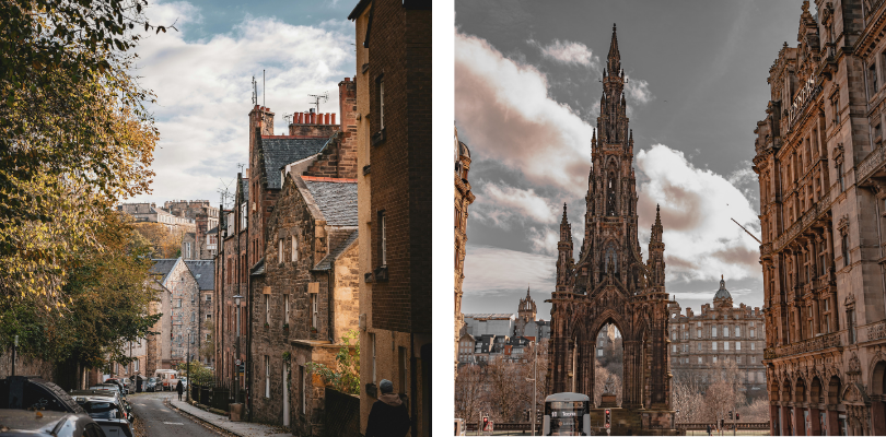 Dean Village and the Scot Monument