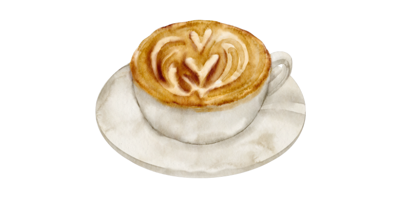 A watercolour of a coffee