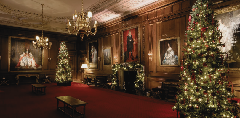 Holyroodhouse in Edinburgh decorated for Christmas 2025